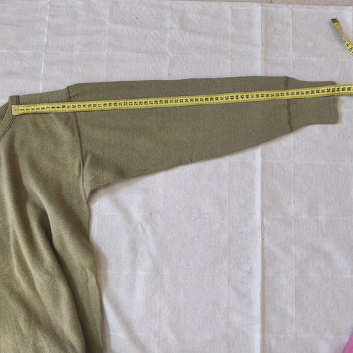 Vintage military thermal top, large, olive green