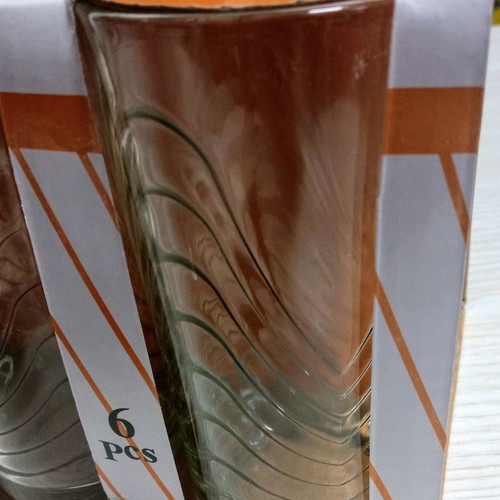 Water glasses new, set of 6 with embossed design
