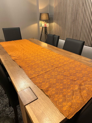 Handmade cotton table runner new in orange shade