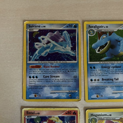 Pokemon cards used, set of 4 collectible cards