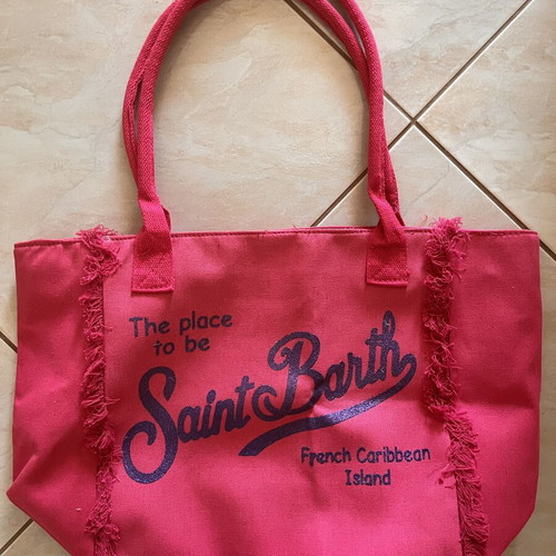 MC2 Saint Barth "Vanity" canvas tote bag, neon fuchsia