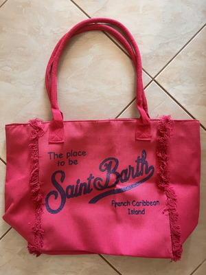 MC2 Saint Barth "Vanity" canvas tote bag, neon fuchsia