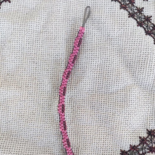 Knitted rubber keychain pink and purple new