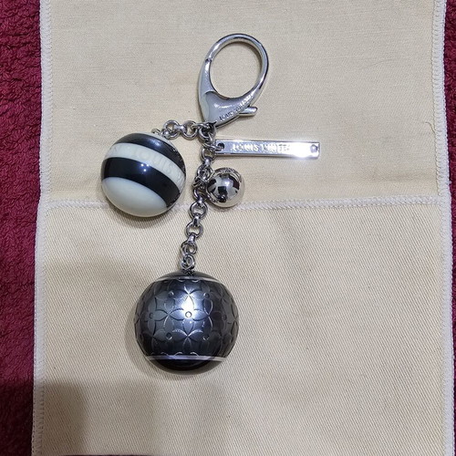 Louis Vuitton Mini Lin Croisette Keychain black and silver