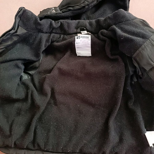 Orchestra black used jacket 2 years old with fleece lining and detachable hood