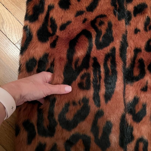 Dino Apelle fur plush vest like new, black and brown, size L