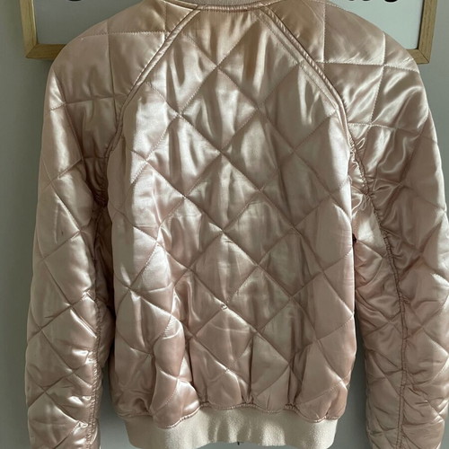 H&M Quilted Bomber Jacket used, soft pink, size S