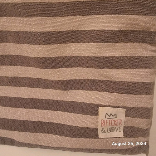 Bleecker & Love women's toiletry bag like new, beige striped