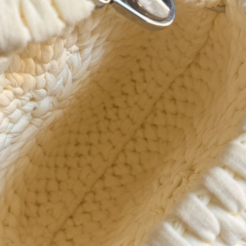 Handmade bag like new, white and beige