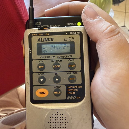 Alinco DJ-C5 VHF/UHF FM transceivers used, pair with charger