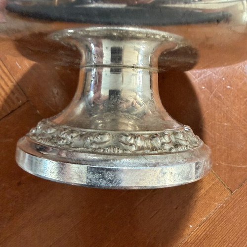Silver-plated bowl flower holder like new with flower support grid