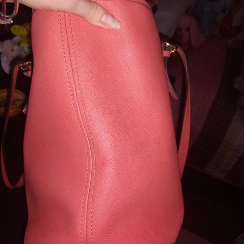 Michael Kors tote bag used, salmon pink shoulder bag