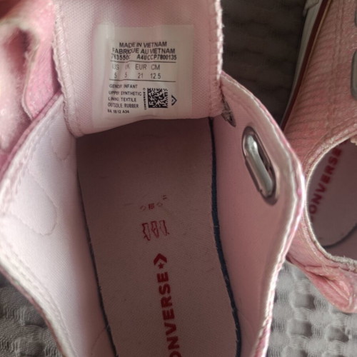 Converse All Star shoes, size 21, pink sparkle