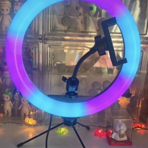 Rgb LED Ring Light with Phone Holder and Tripod like new