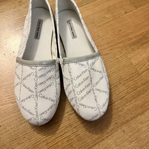 Calvin Klein espadrilles size 37 like new white and grey