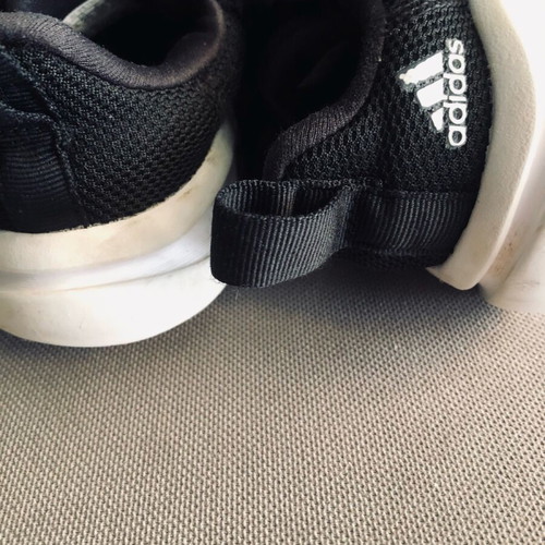 Adidas athletic shoes used, size 26, black and white