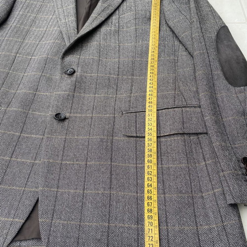 Loro Piana men jacket Superfine Wool gray checked size 54 like new