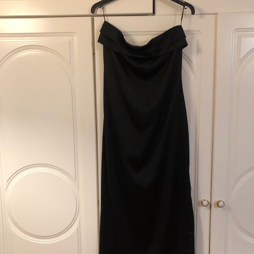 Mind Matter satin strapless dress new, summer maxi in black and peach
