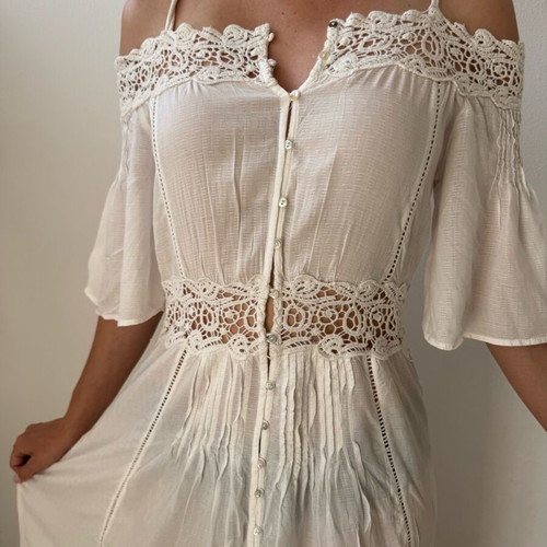 Maxi white dress Zara like new, size S