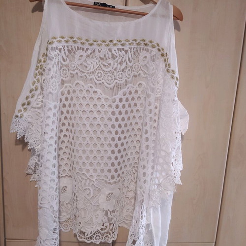 White kaftan oversize, 100% cotton, new