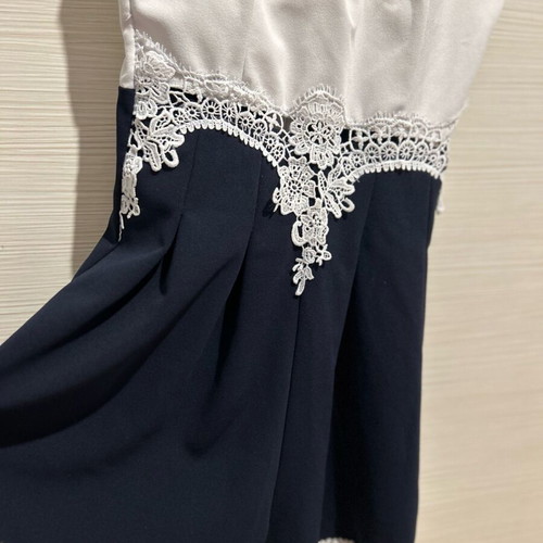 Decoro one-piece white and dark blue with embroidery like new