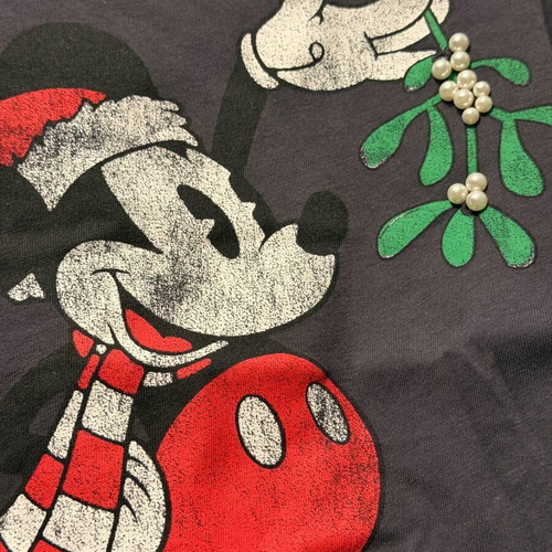 H&M Disney Mickey Mouse Christmas T-shirt Small like new, grey
