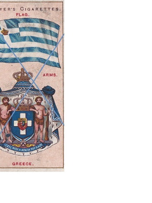 Player's Cigarette Card used, Greece Flag and Arms