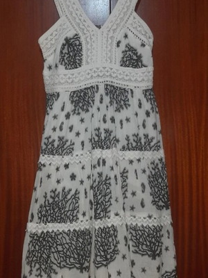 Midi dress new, black and white with inner lining