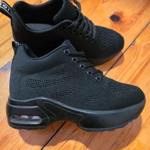 Shein women's sneakers with 9cm heel like new, black