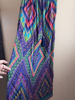 Summer strapless dress small with geometric shapes like new