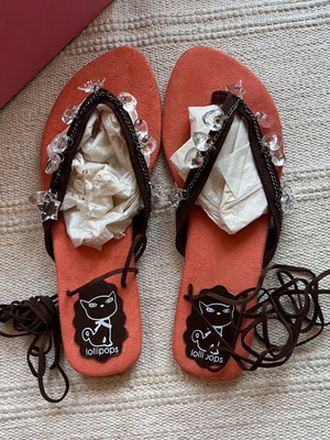 Lollipops suede sandals new, leather, size 40