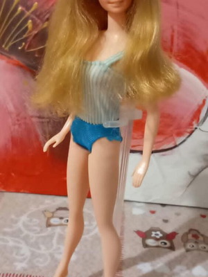 Barbie Superstar Standard (#7382) used with blue striped swimsuit