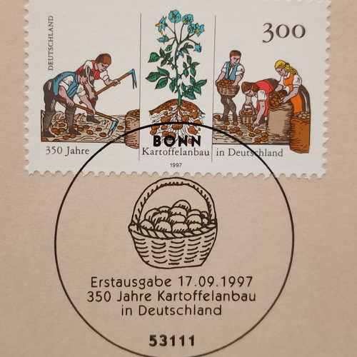 German stamps 1997 first day cover Bonn, mint block of four