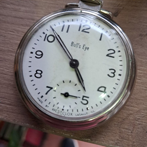 Bulls Eye pocket watch 50mm used, mechanical, needs cleaning