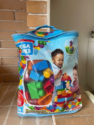 Mega Bloks Τουβλάκια Big Building Bag σαν καινούργιο, 60 τεμάχια για 1-5 ετών
