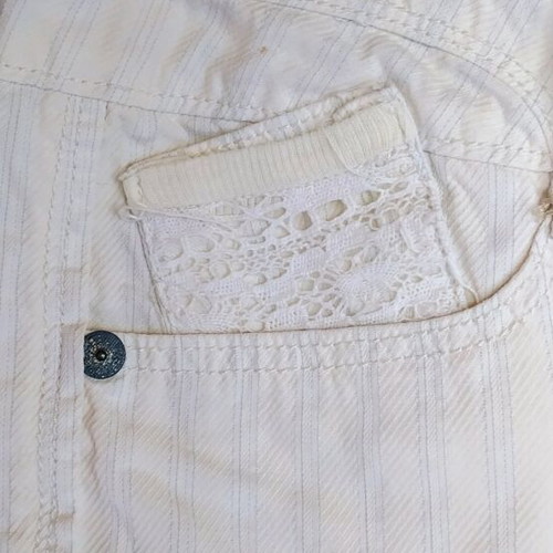 Cotton shorts with silk ecru like new, size small