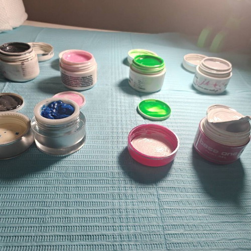 Nail products new, set with gels and nail forms