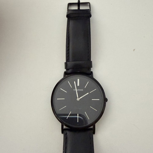 Oozoo Black Steel Vintage Watch Men like new