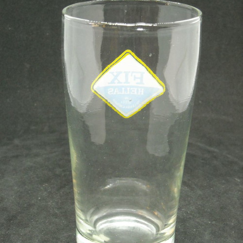 Glass promotional FIX HELLAS glass used, vintage, blue