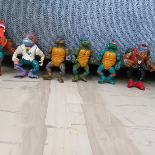 Vintage TMNT Playmates figures set with Baxter, Bebop, Rahzar, Ace Duck