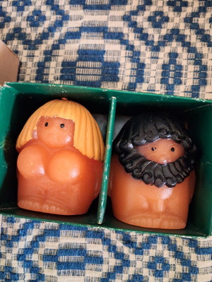Vintage Adam and Eve Candles Original Kameyama Japan New