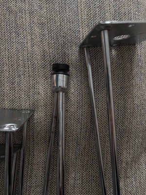 Table legs, metal silver color with adjustable foot, set of 4