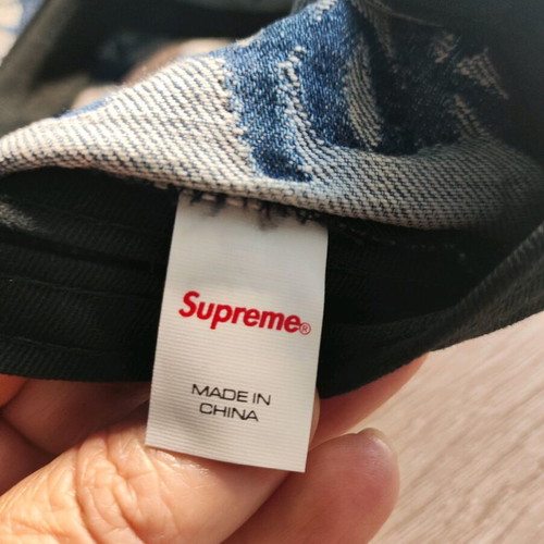 Supreme Fat Tip Jacquard Denim Camp Cap new, unisex jockey hat