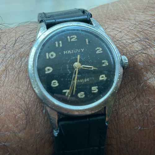 Vintage Majuvy wristwatch wind-up used, 1960s