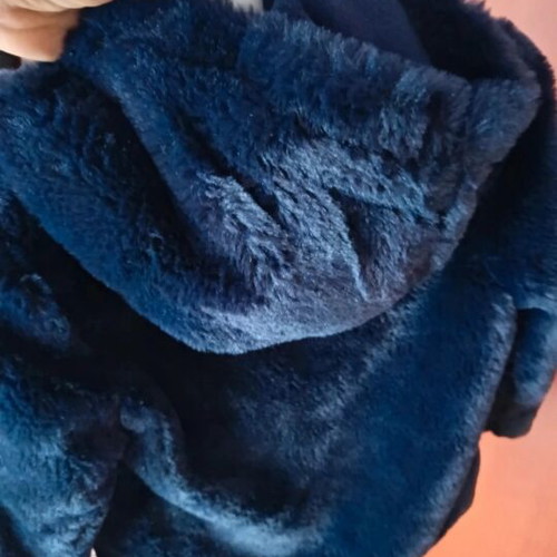 Fur coat like new, children's size 6, blue