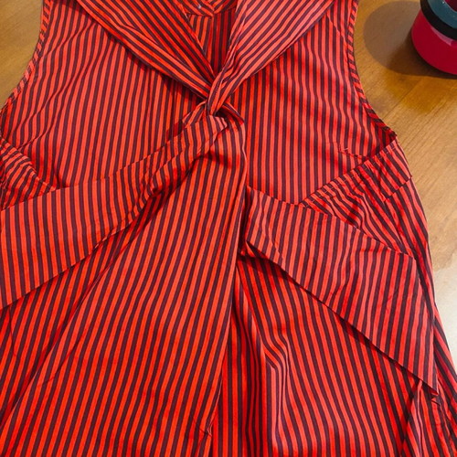 3-1 Fillip Lim shirt with unique back tie, like new, black and red