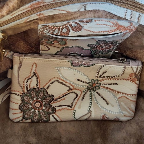 Leather shoulder bag new, multicolor purple