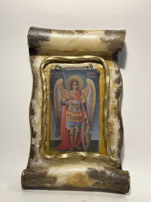 Archangel Michael Wax Icon new, handmade