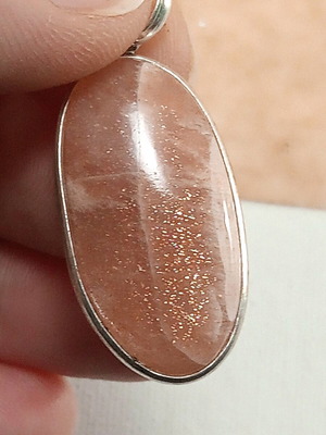 Sunstone silver pendant new