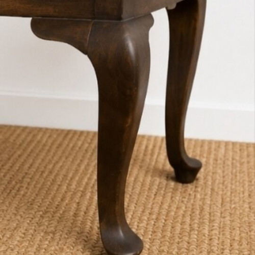 Wooden console table with curved legs, new